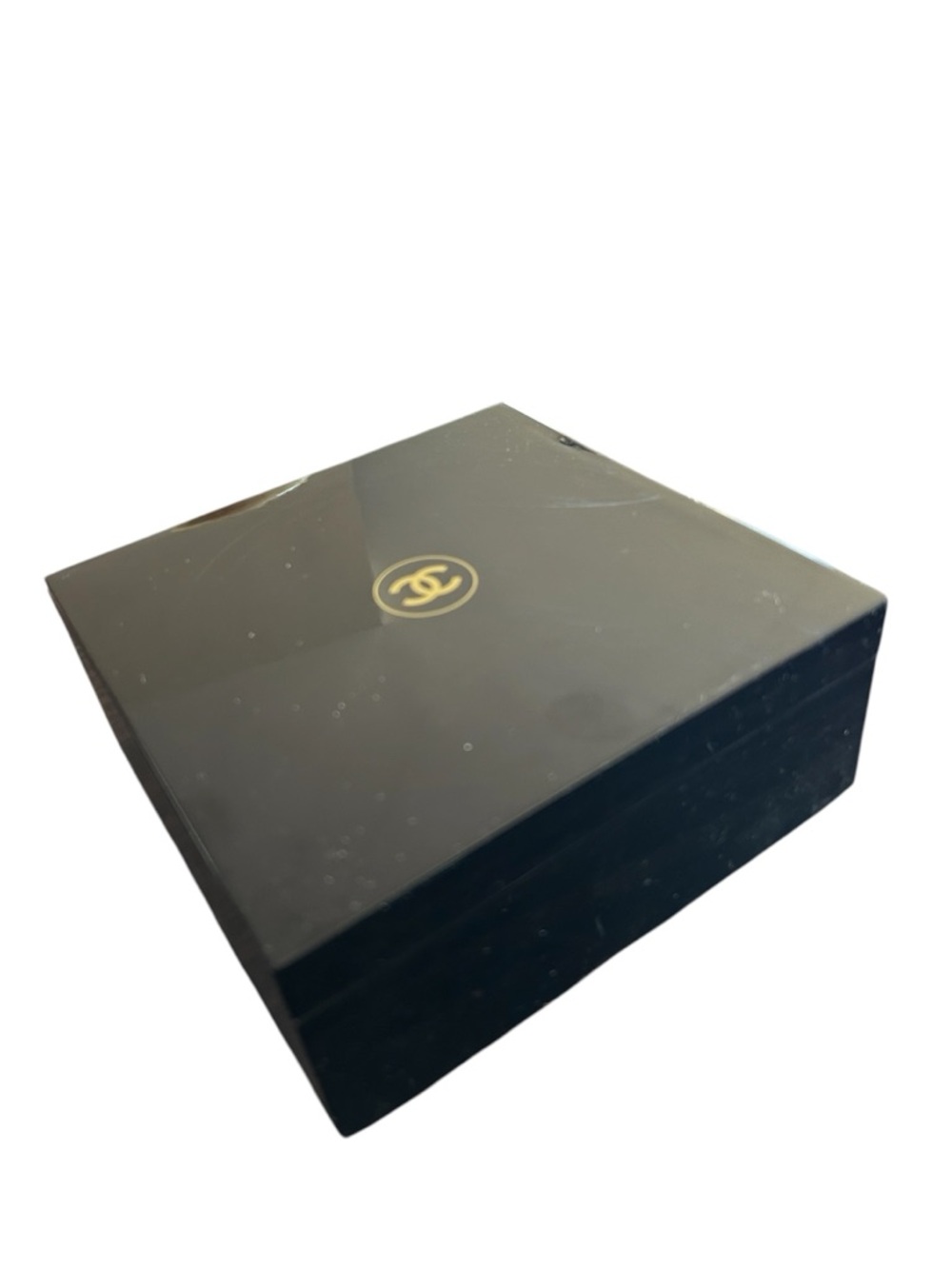 CHANEL Black Laquer Case with Gold CC Emblem